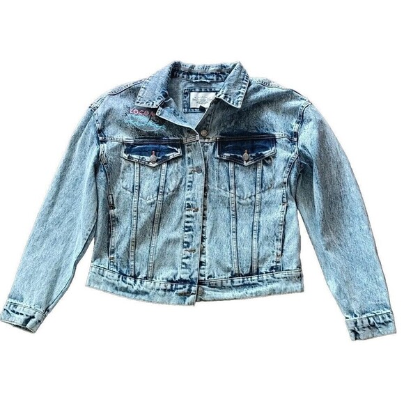 Ashley Vintage Charm Trucker Jacket Denim Jean  Size Large Lucky Road Cadillac - Picture 2 of 12